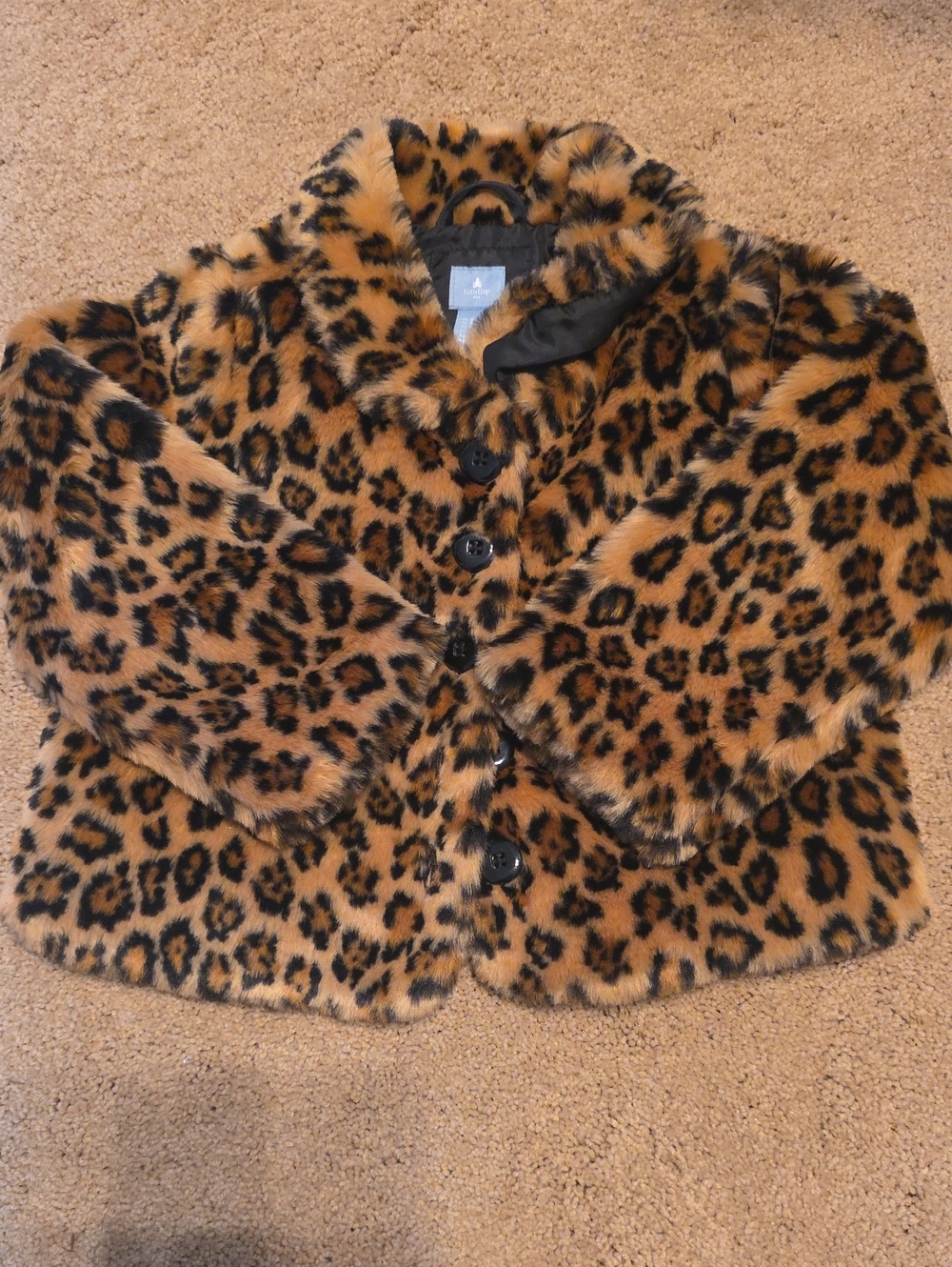 Baby Gap Leopard Print Faux Fur Kids Coat - Brown